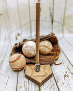 Load image into Gallery viewer, Wooden Baseball / Softball Home Plate Ring Holder
