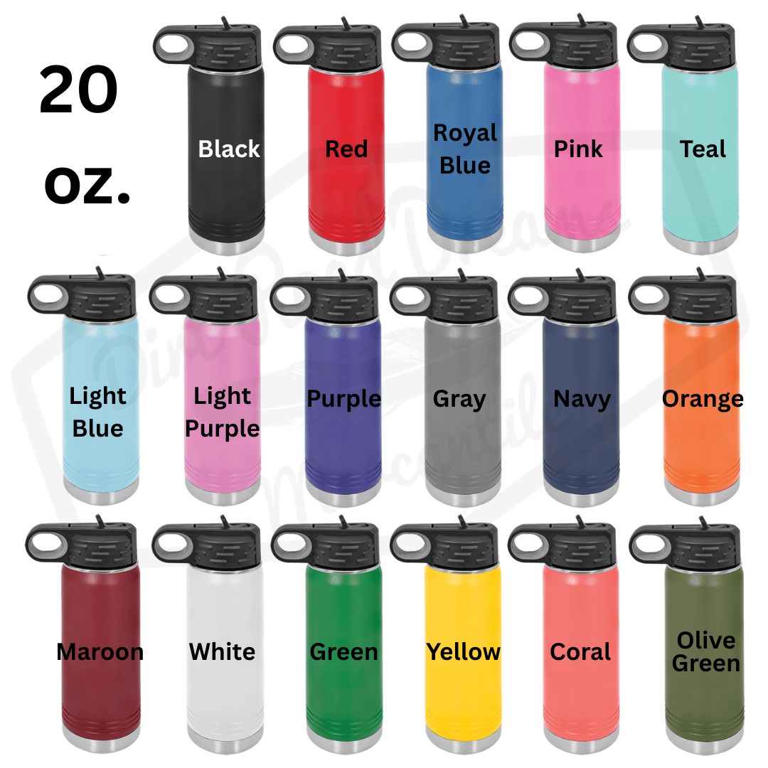 Custom Laser Engraved 20oz. Water Bottle