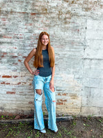 Load image into Gallery viewer, Distressed Acid Wash Wide Leg Boyfriend Jean
