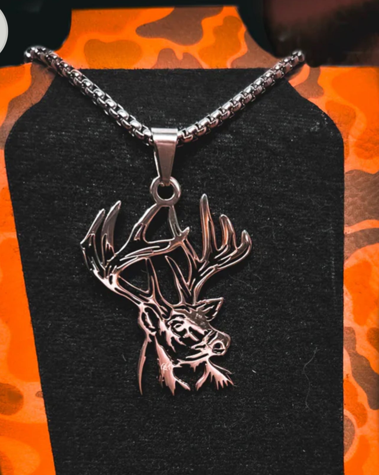 Stainless Necklace and Buck Pendant
