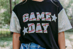 Load image into Gallery viewer, Game Day Sequin Sleeve Tee
