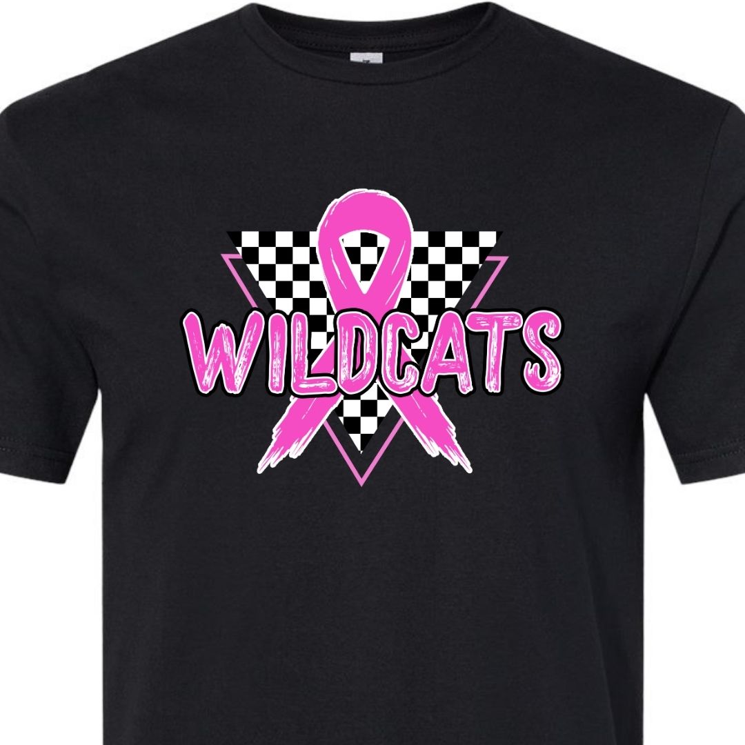 Wildcats Pink Ribbon Checkered Shirt
