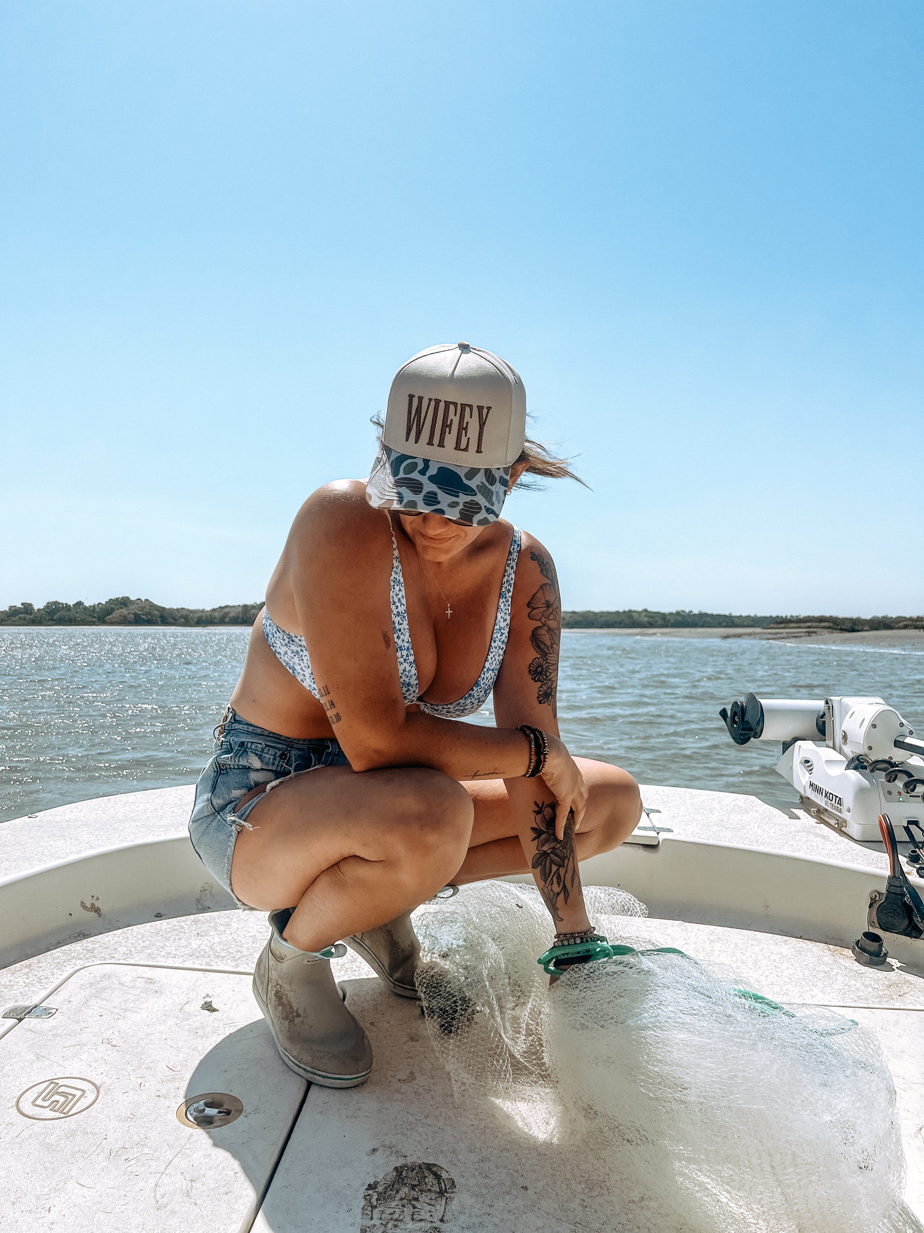 Dual Tone WIFEY 3D Embroidered Camo SnapBack Hat