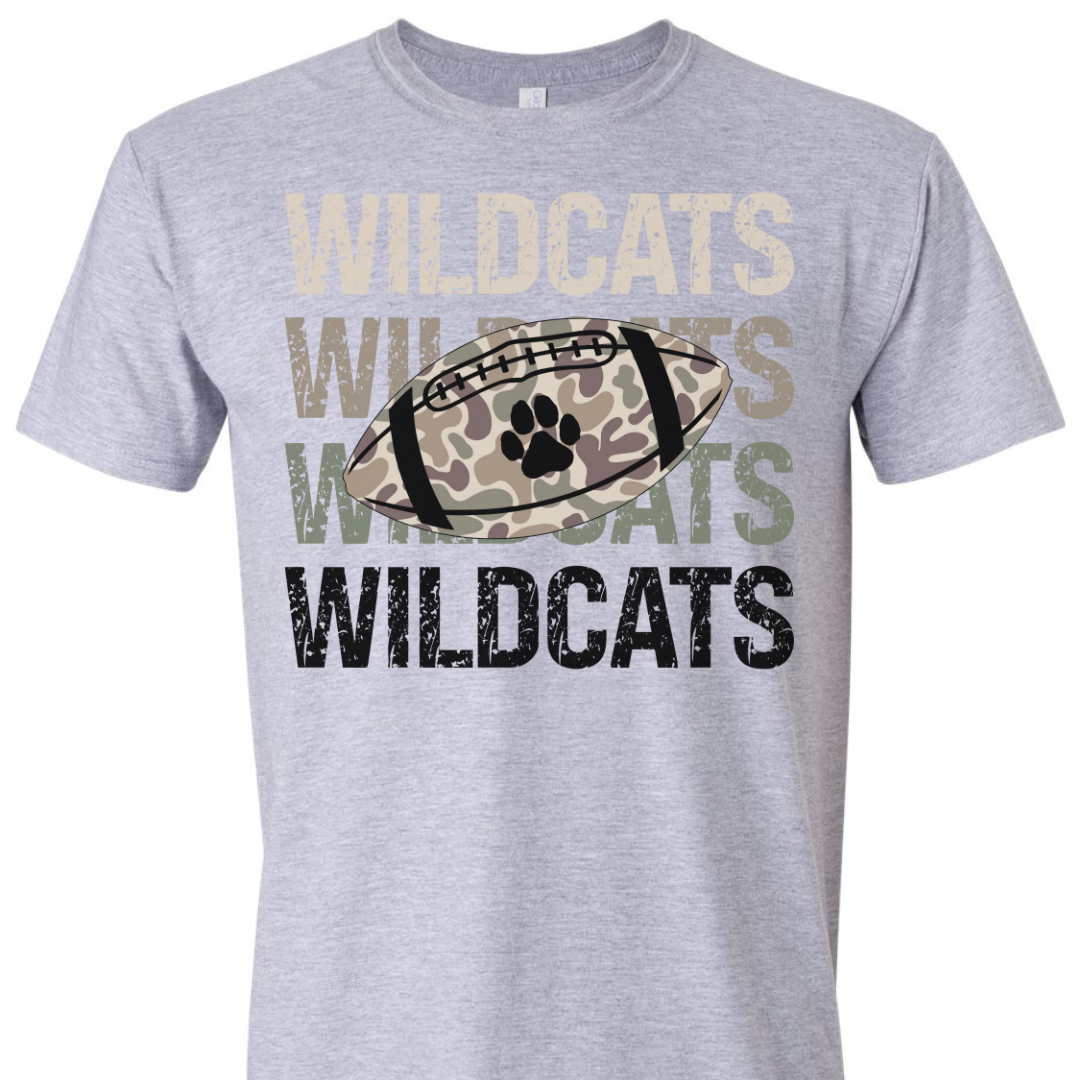 Wildcats Shirt with Camo Football