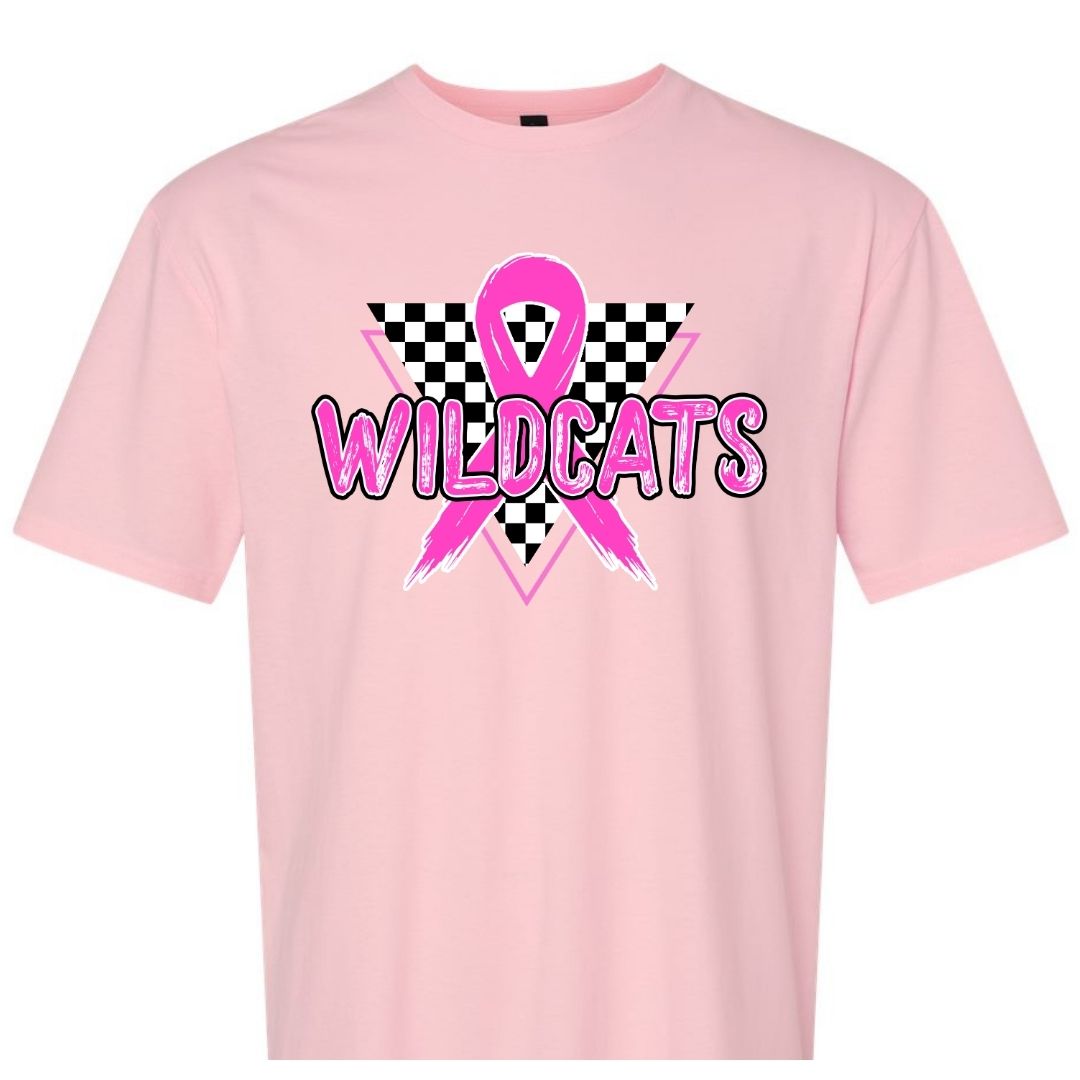 Wildcats Pink Ribbon Checkered Shirt