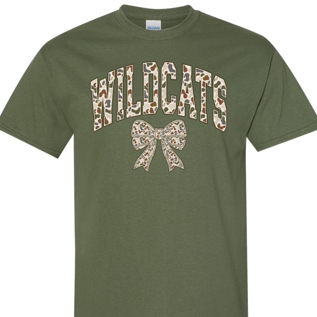 Camo Wildcats Bow Shirt