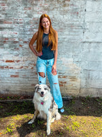 Load image into Gallery viewer, Distressed Acid Wash Wide Leg Boyfriend Jean
