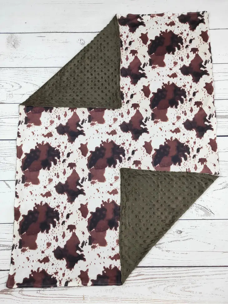 Cowhide Print Minky Blanket