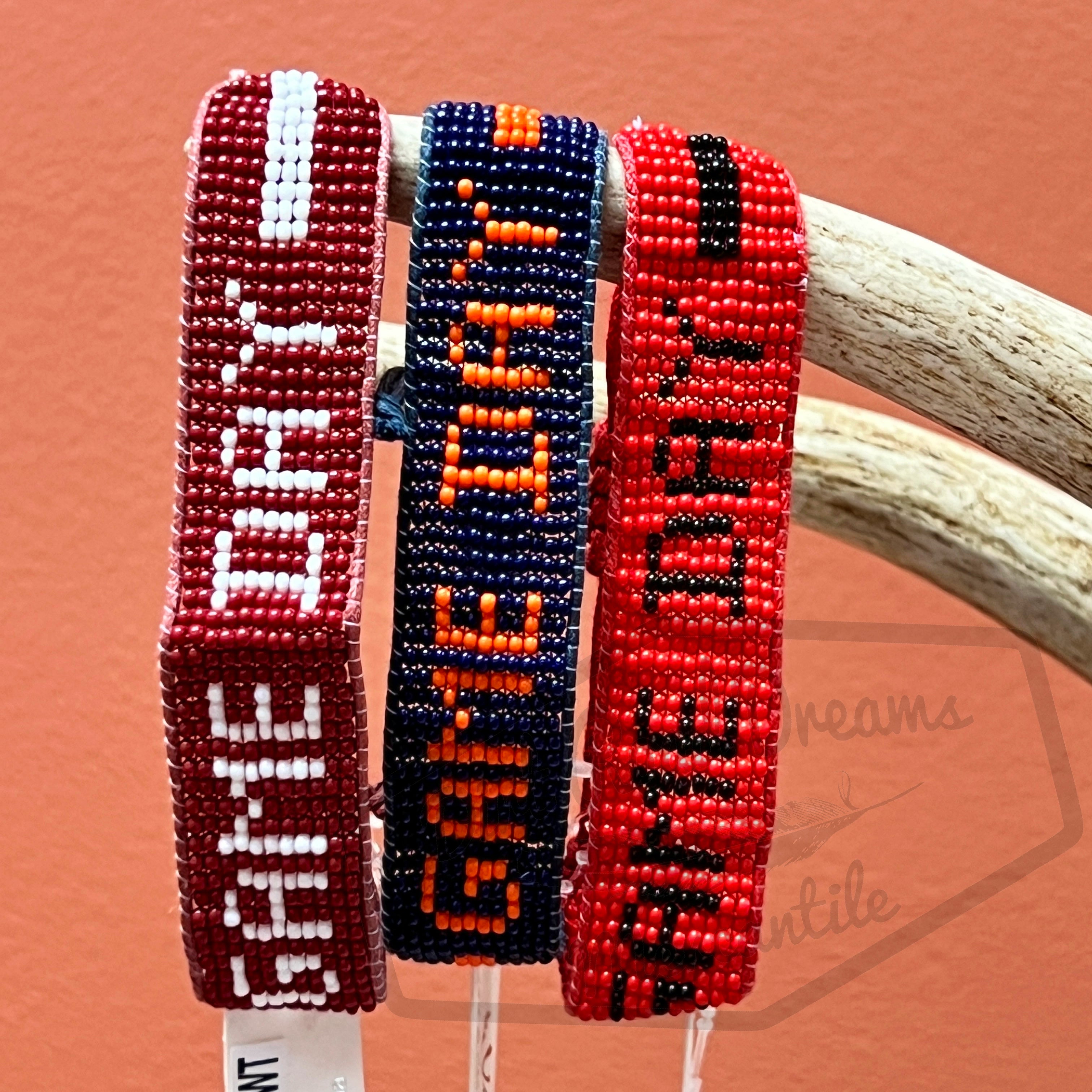 Game Day Seed Bead Adjustable Bracelet