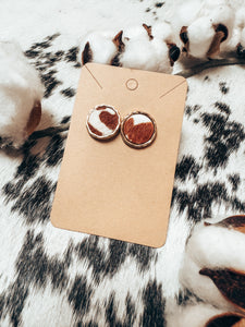 Leather Cowhide Stud Earring