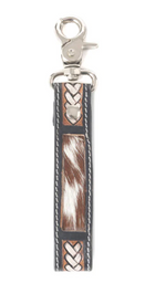 Load image into Gallery viewer, Myra Braided Buckle Hairon Key Fob in Dusty Bronze
