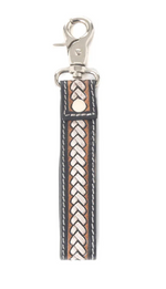 Load image into Gallery viewer, Myra Braided Buckle Hairon Key Fob in Dusty Bronze
