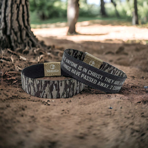 Versible Bracelet Tree Bark Camo 2 Corinthians 5:17