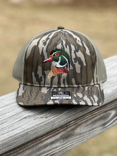 Richardson 112 Embroidered Wood Duck Camo Trucker SnapBack Hat