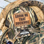 Load image into Gallery viewer, Show Me That Duckhole Richardson Leather Patch Hat
