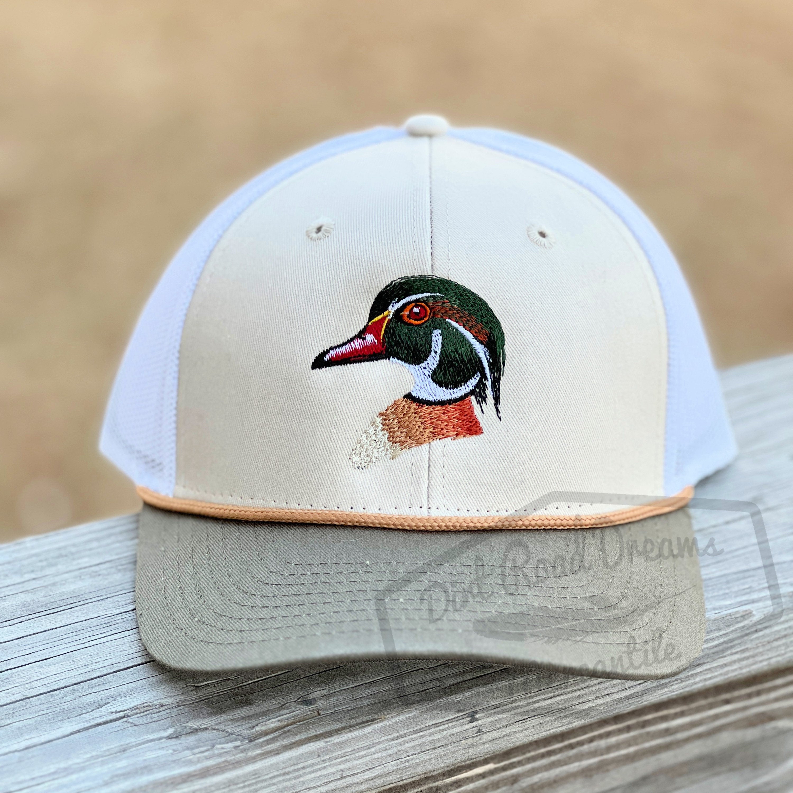 The Game Rope Trucker Snapback Hat Cap Duck Hunting Wood Duck Embroidered