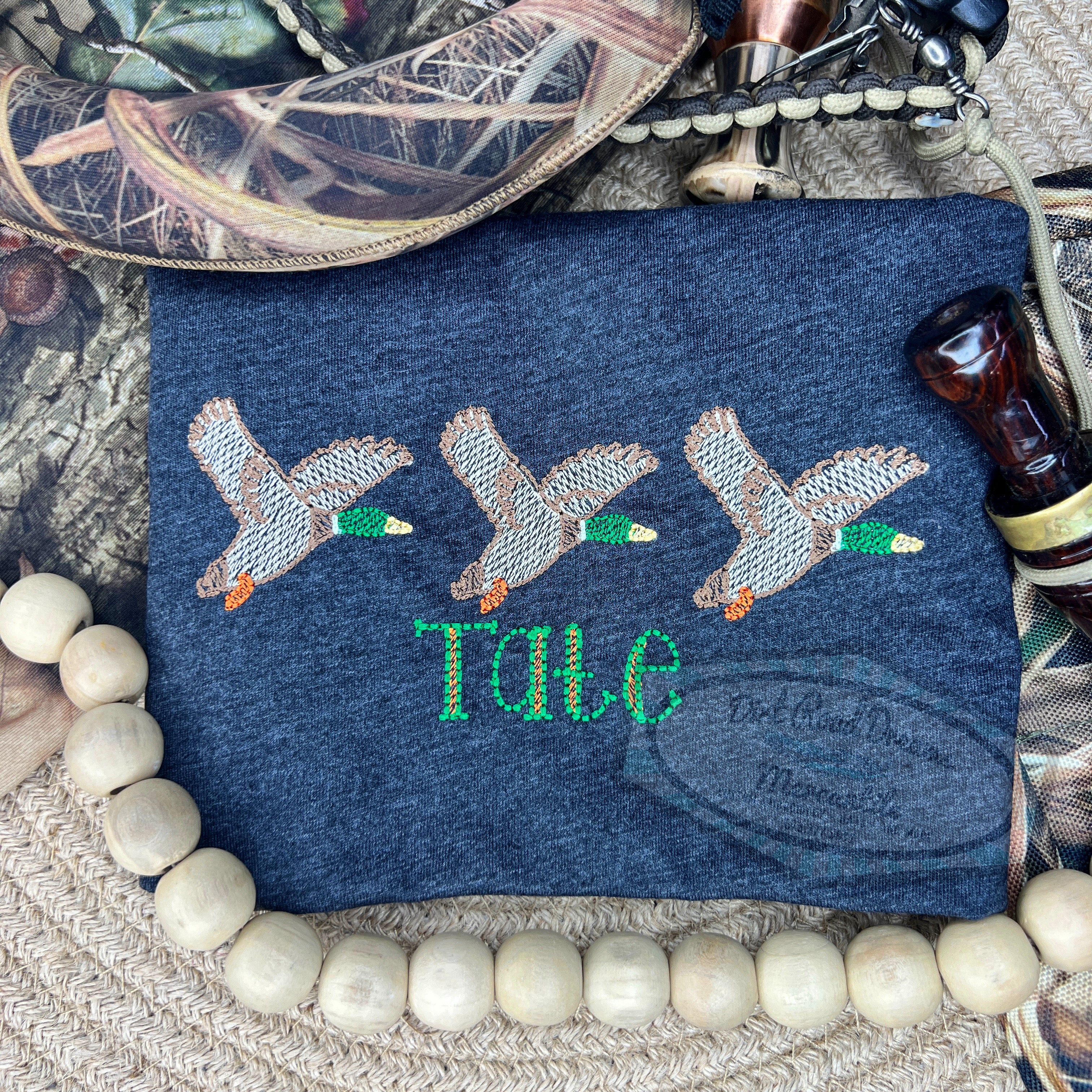Mallard Duck Trio Hunting Shirt Embroidered
