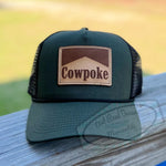 Load image into Gallery viewer, Retro Trucker Cowpoke Leather Patch Rope Hat
